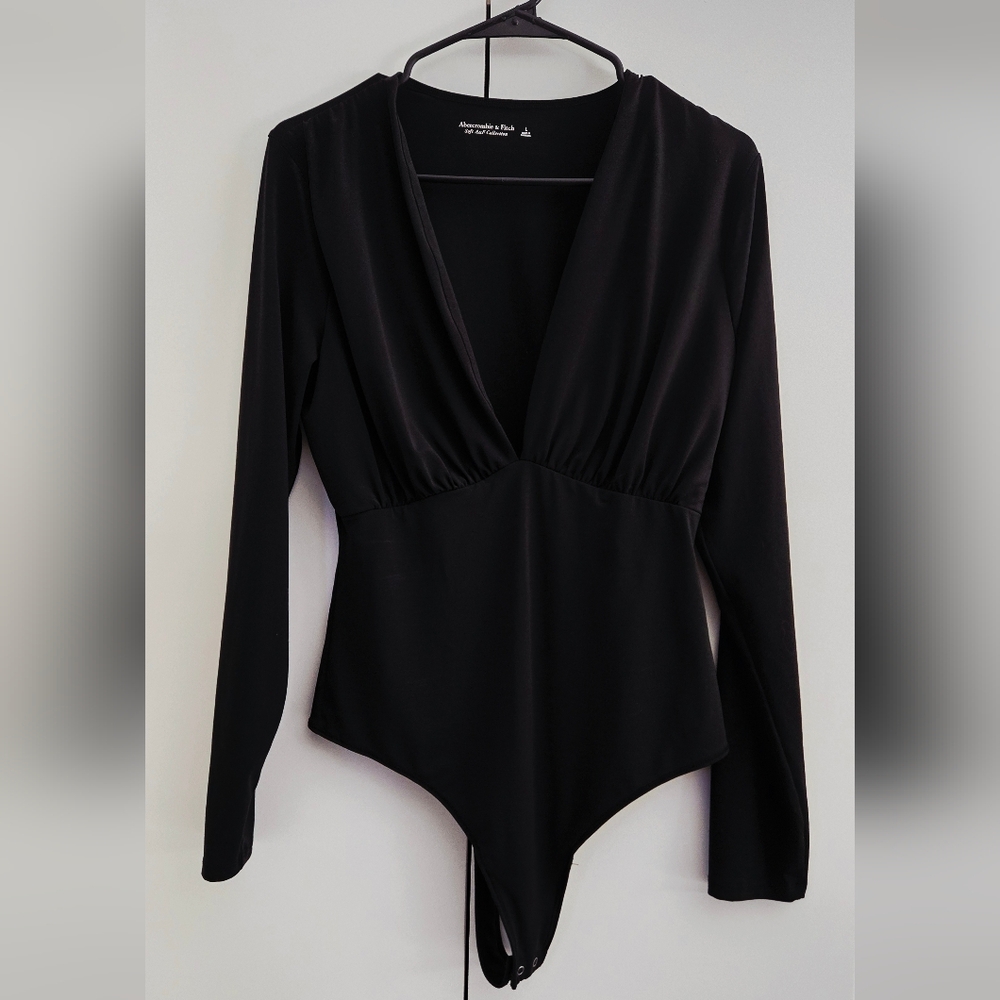 Abercrombie & Fitch Black Long Sleeve Bodysuit